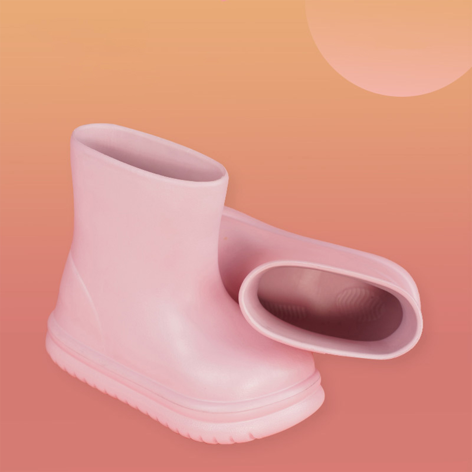 YYYTop Toddler Kids Rain Boots for Girls Boys Waterproof Solid Color Rain Shoes Slip-no Rain Boots Boy and Girl Easy-on/off Rain FootwearOutdoor School Rain Boots for Kids